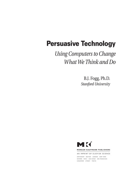 Title details for Persuasive Technology by B.J. Fogg - Available
